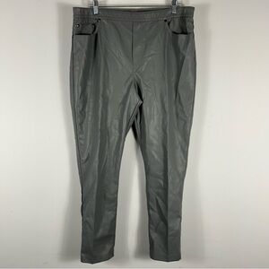 DG2 Diane Gilman Faux Leather Straight Leg Pants XL Gray Vegan Butter Soft